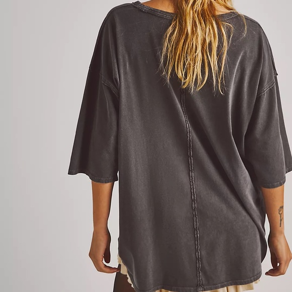 NEW Free People Care FP Harvey Tee In Washed Black - Picture 4 of 16